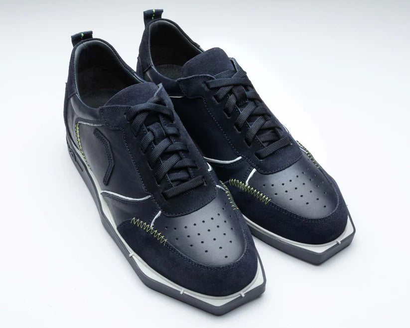 BLUE/WHITE FULL LEATHER DARTS SHOE