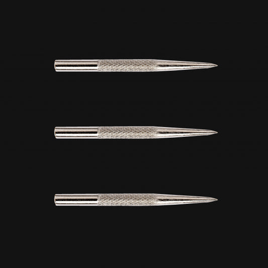 32MM KNURLED SILVER-EFFECT STEEL TIP POINTS